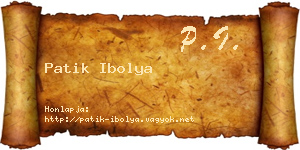 Patik Ibolya névjegykártya